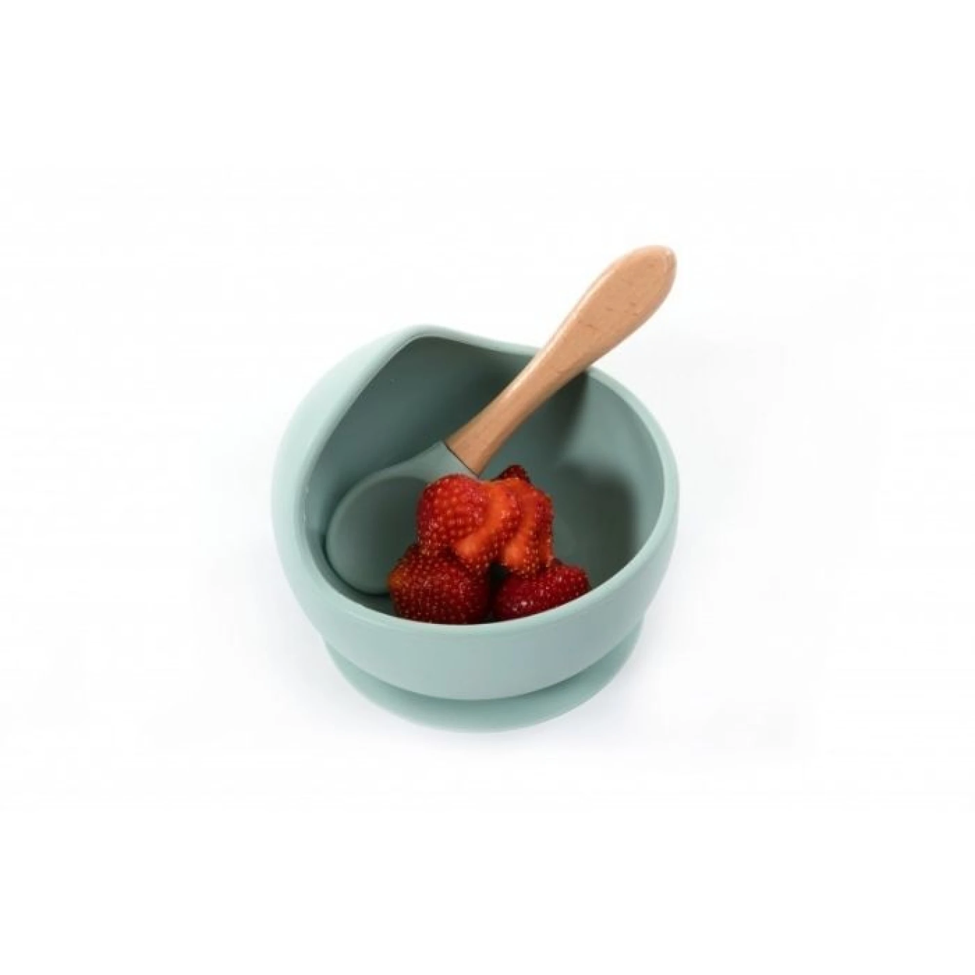 B-Suction Bowl Silicone &amp; Spoon Blue