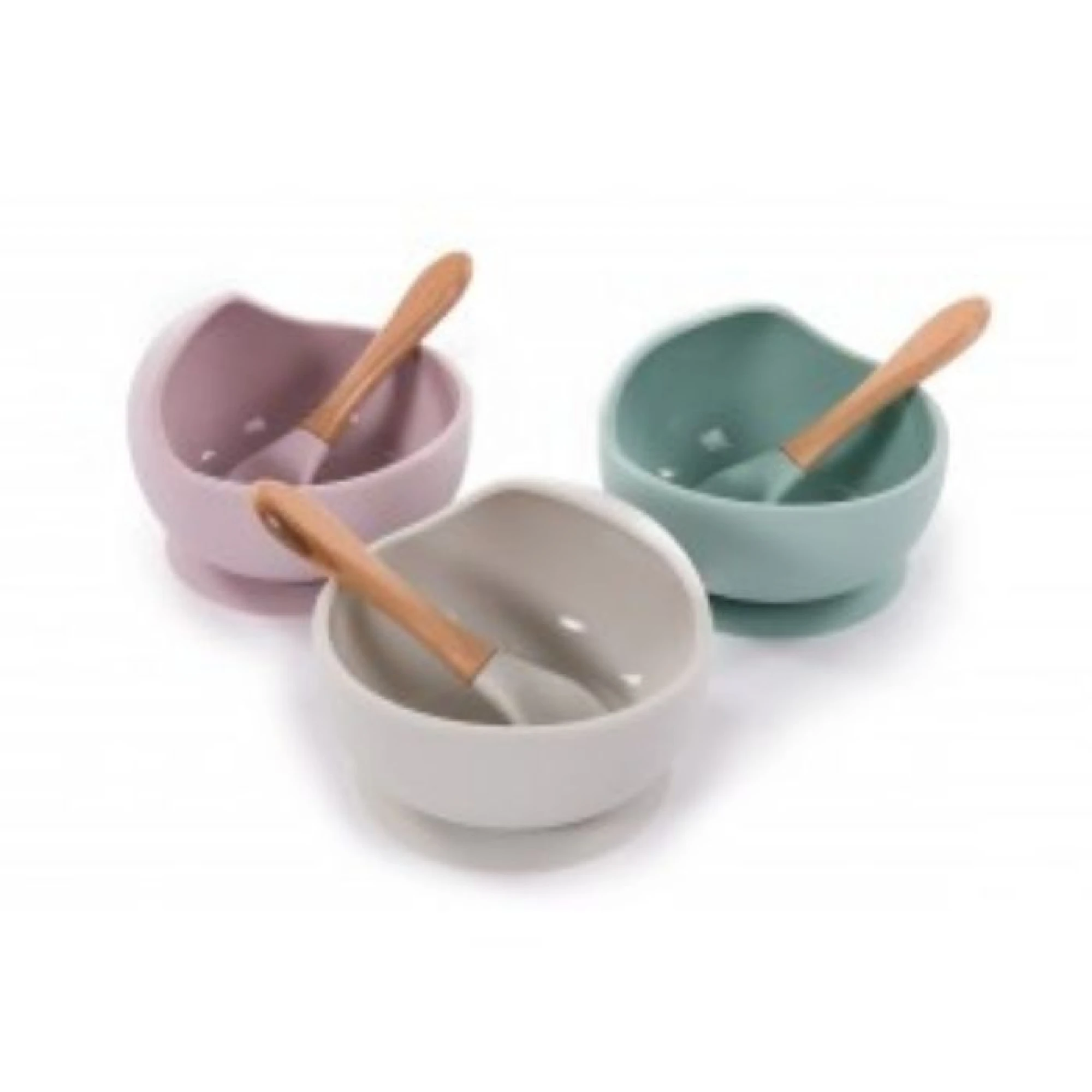 B-Suction Bowl Silicone &amp; Spoon Blue