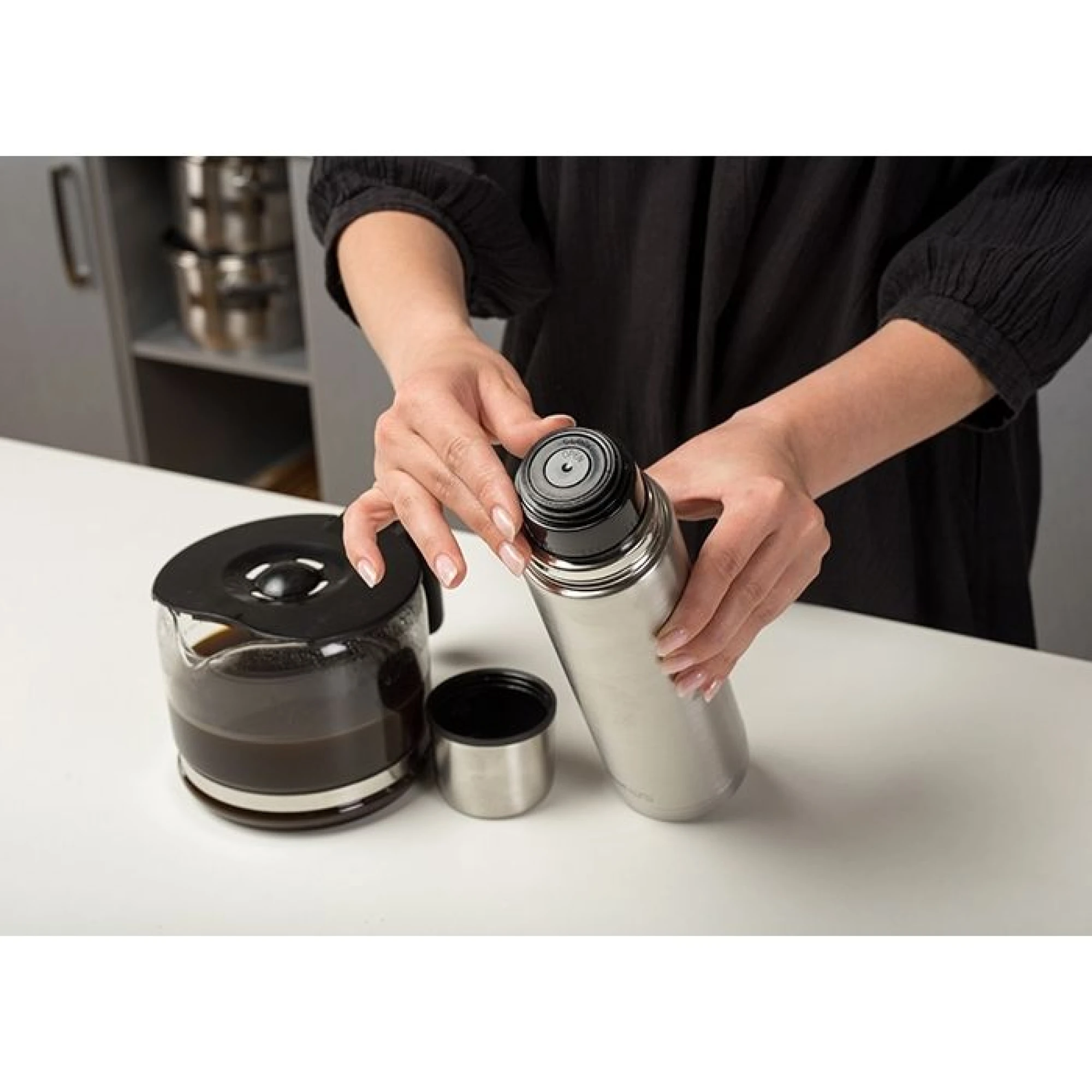 Nava Stainless steel vacuum flask "Acer" with stopper and cover-cup 500ml