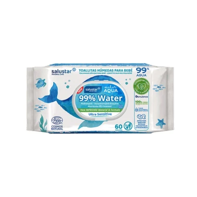 Salustar Natural Aqua Baby Wipes 99% Water