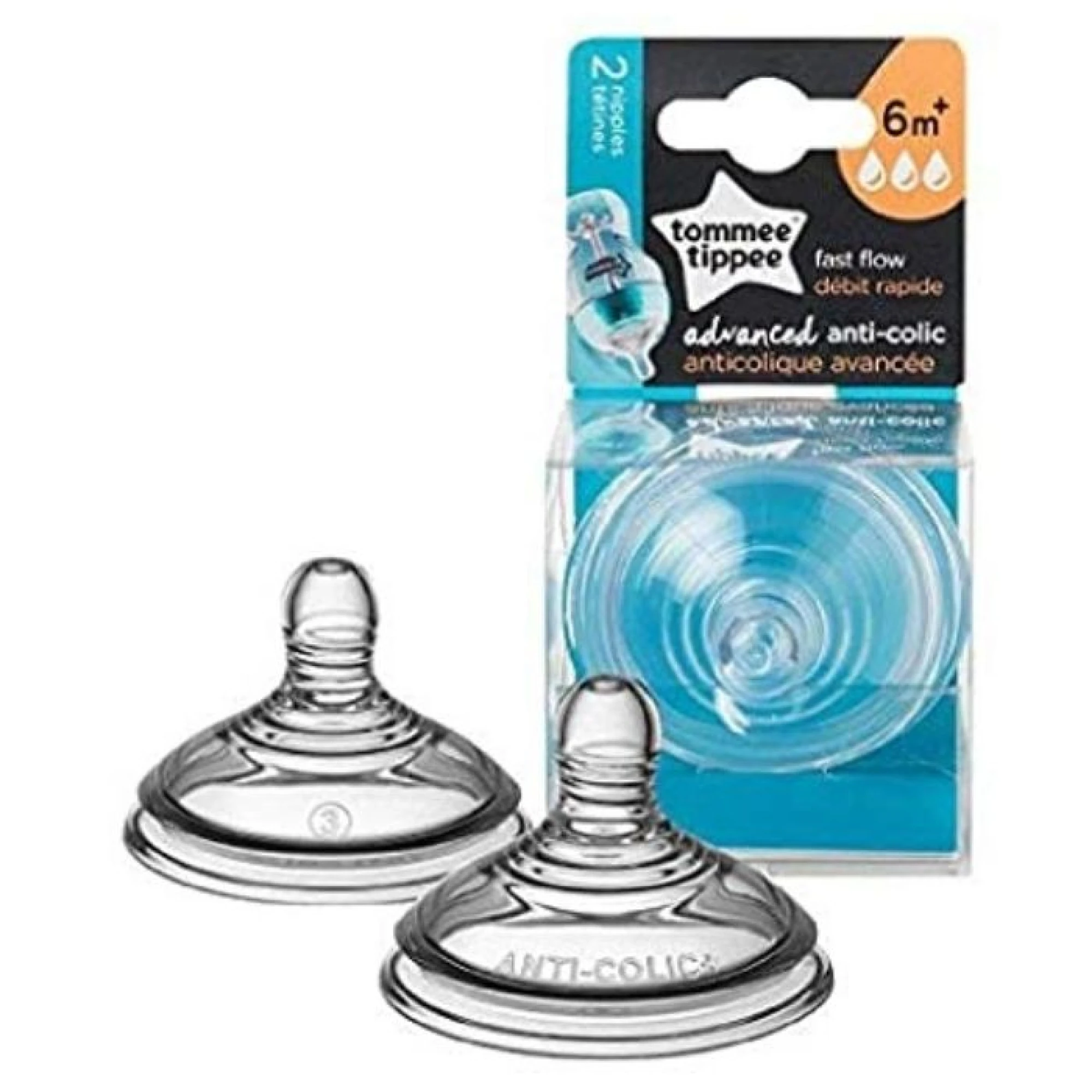 Advanced Anti-Colic Fast Flow Teats 6m+ 2 pack