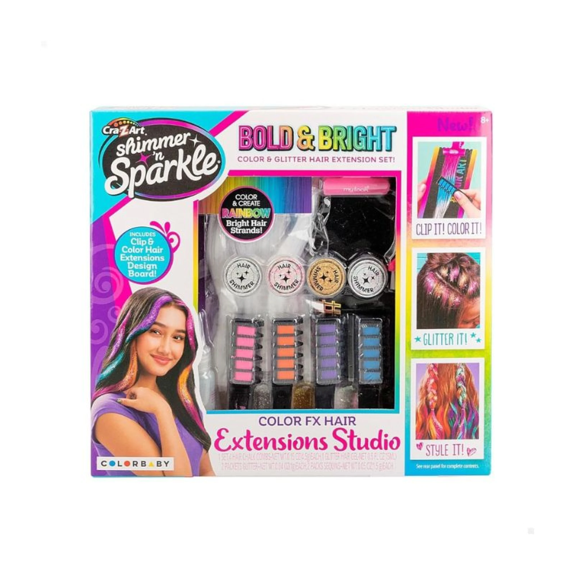Cra-Z-Art Shimmer N Sparkle Color FX Hair Extension Studio