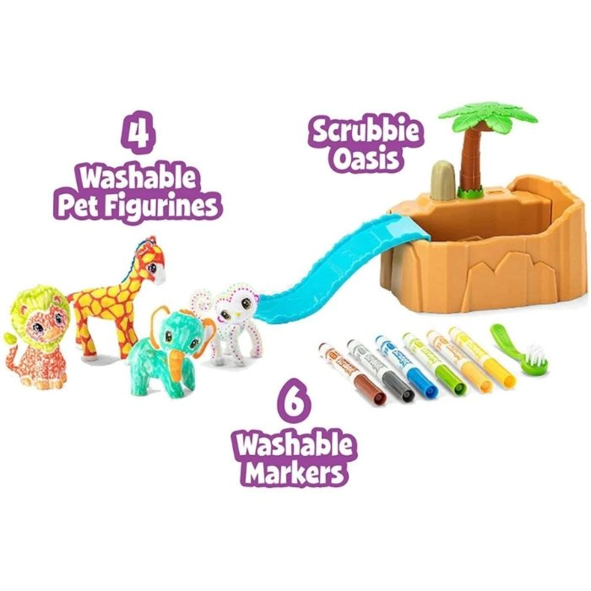 Crayola Washimals Safari Tub Animal Toy Set