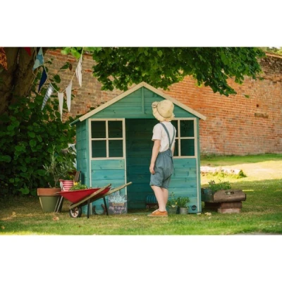 GARDEN Hut Wooden Playhouse - Teal