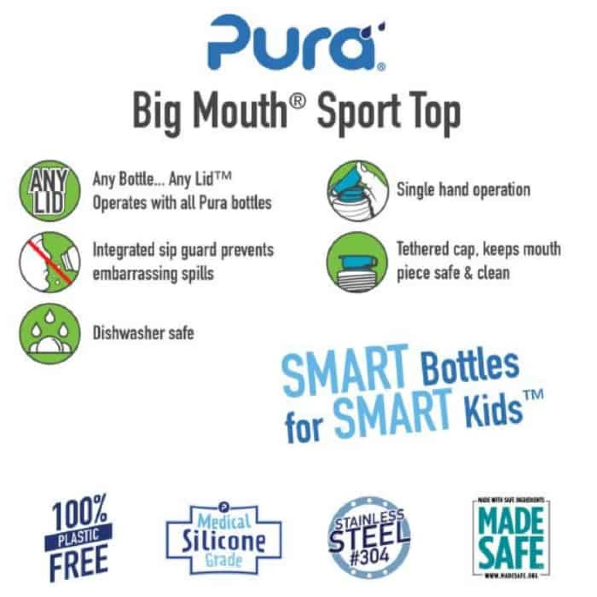 Pura Bottle Big Mouth Silicone (Sport Top -Blue)