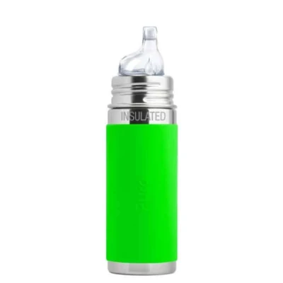 Pura Kiki INSULATED Stainless Steel 9oz Bottle (SIPPY / Green sleeves)