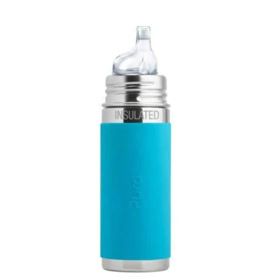 Pura Kiki INSULATED Stainless Steel 9oz Bottle (SIPPY / Aqua sleeves)