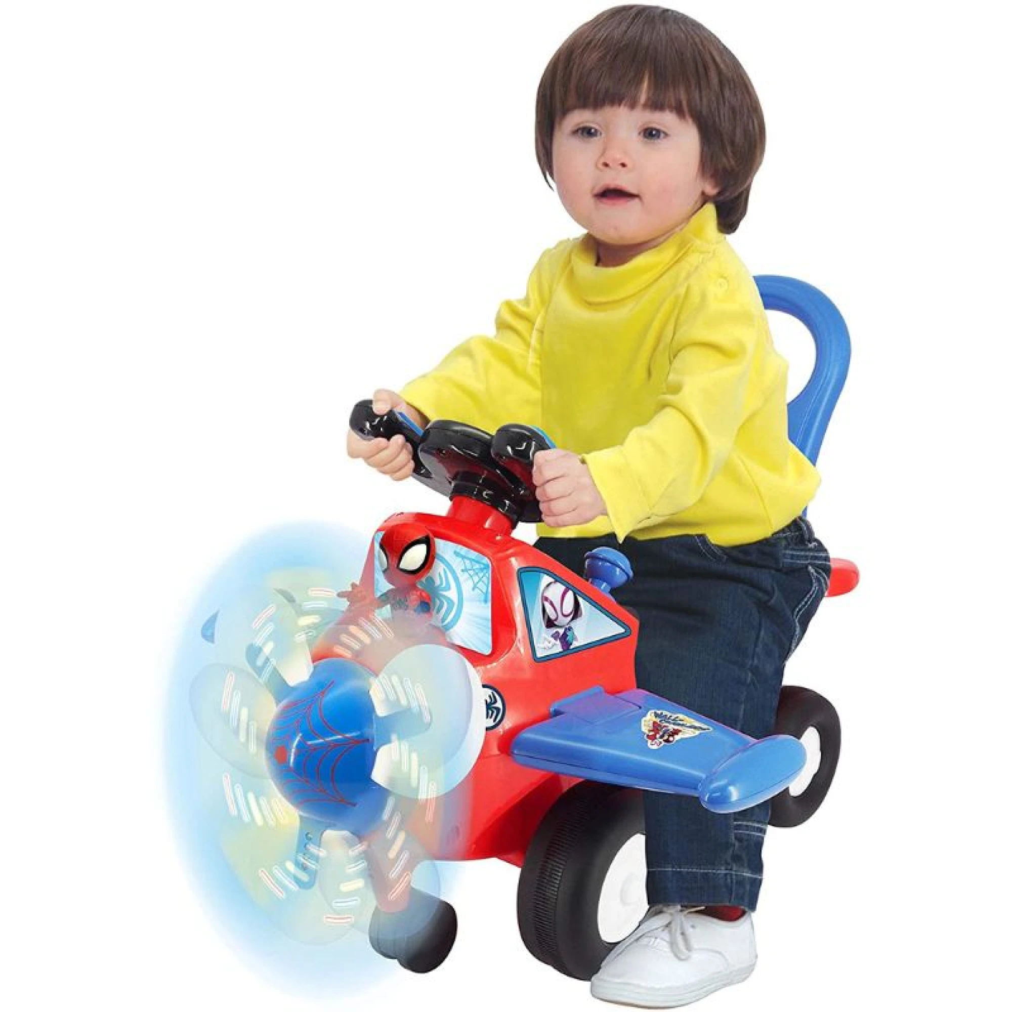 Kiddieland Marvel Lights 'N' Sounds Spidey Activity Plane Ride-On