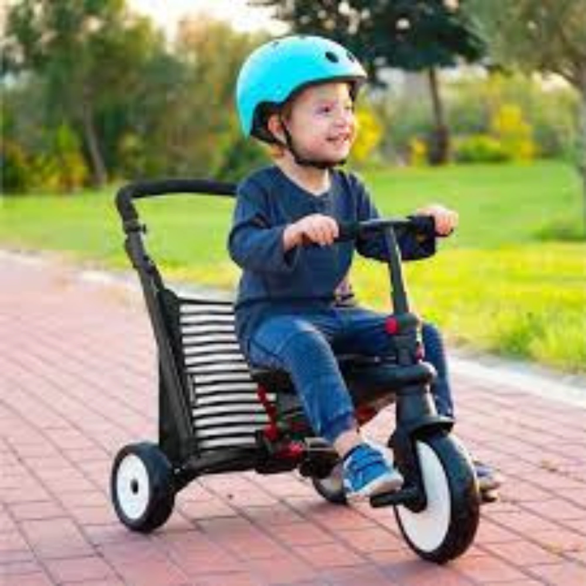 SmarTrike Squirrel 7 in 1 Folding Kid Stroller Tricycle for 9-36 Months