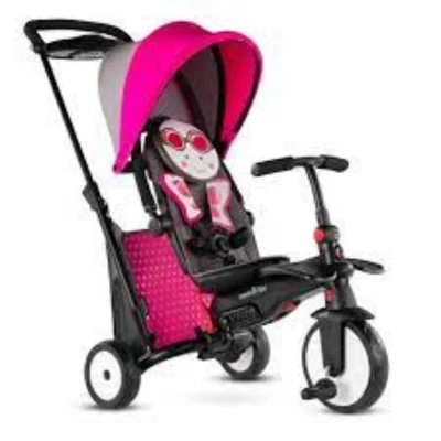 SmarTrike Butterfly 7 in 1 Folding Kid Stroller Tricycle for 9-36 Months