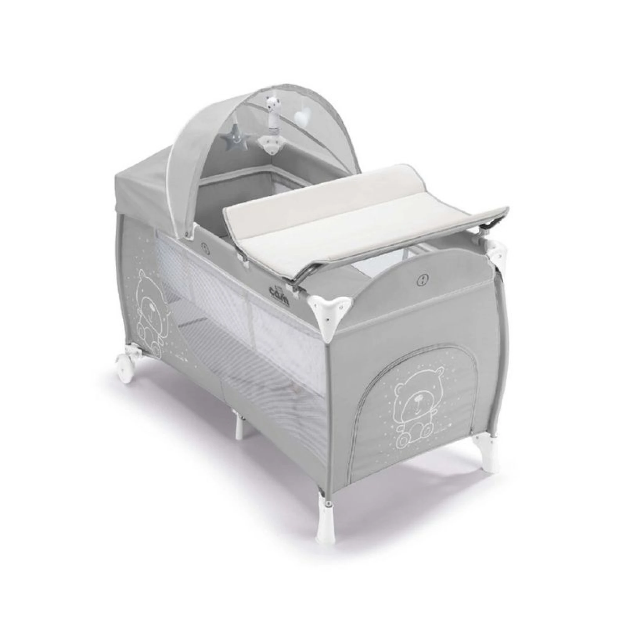 Cam Daily Plus Teddy Travel Cots - Grey