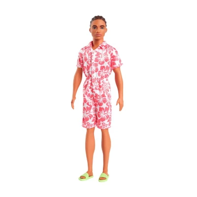 Barbie Fashionistas Ken Doll in Hawaiian Print Jumpsuit with Green Sandals
