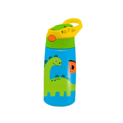 Must Team Stainless Steel Thermos Flask 400 ml with straw , Dino