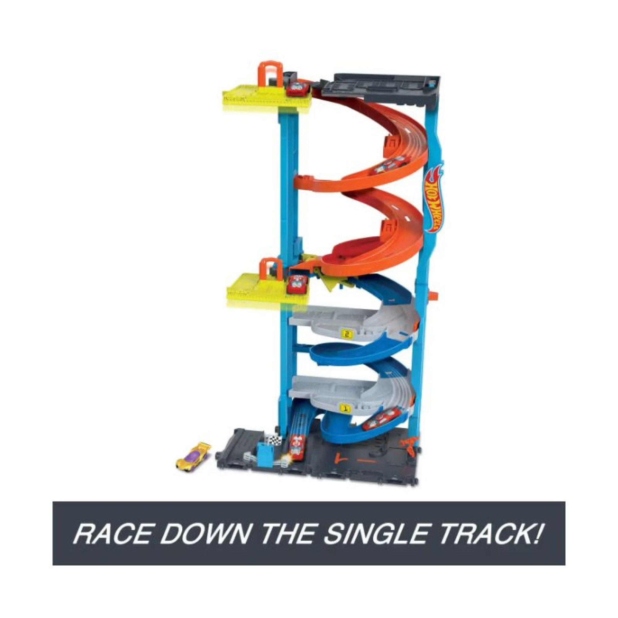 Hot Wheels City Transforming Race Tower Playset, Track Set With 1 Toy Car