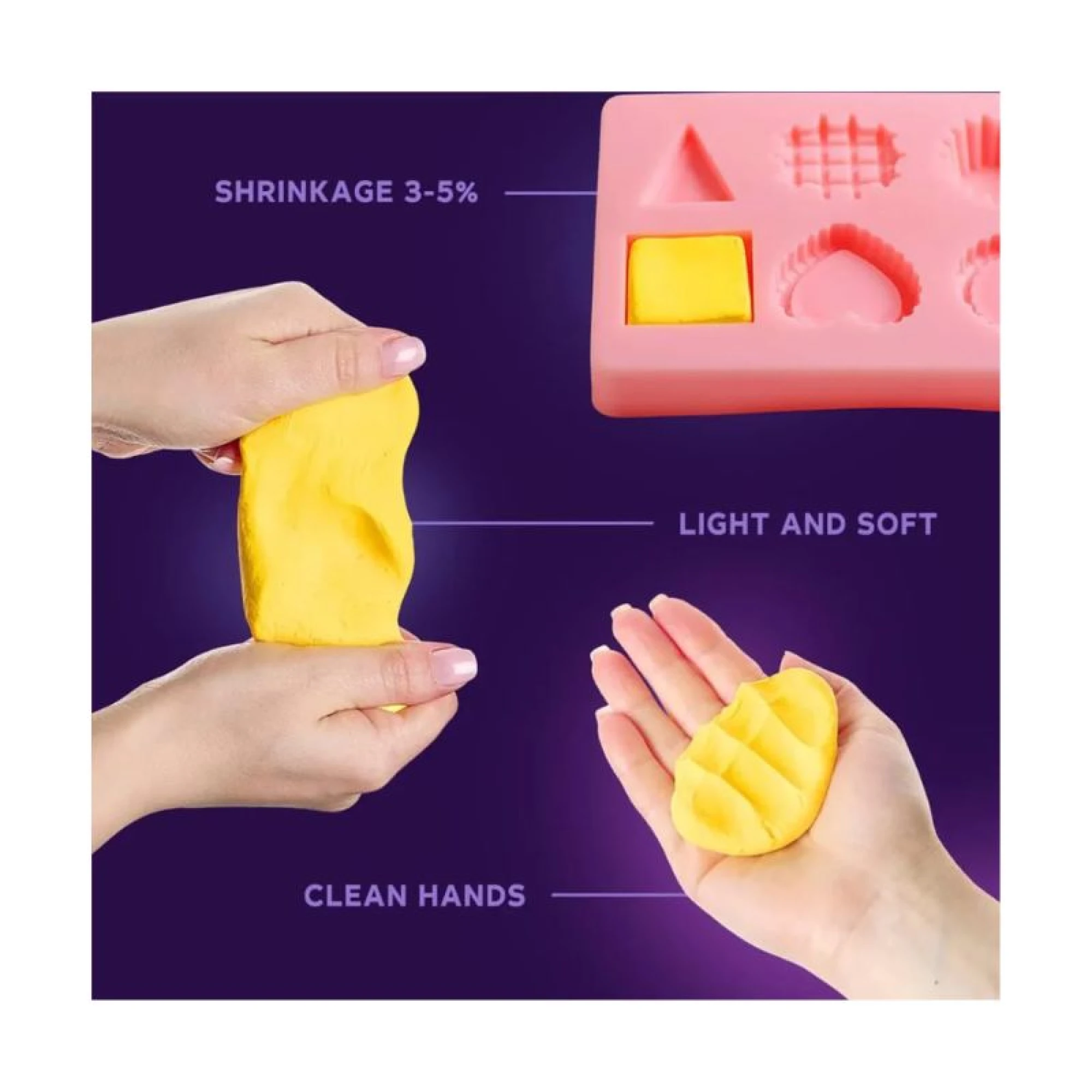 Okto 10pcs Sensory Art Air Clay Colours S - W14 Yellow