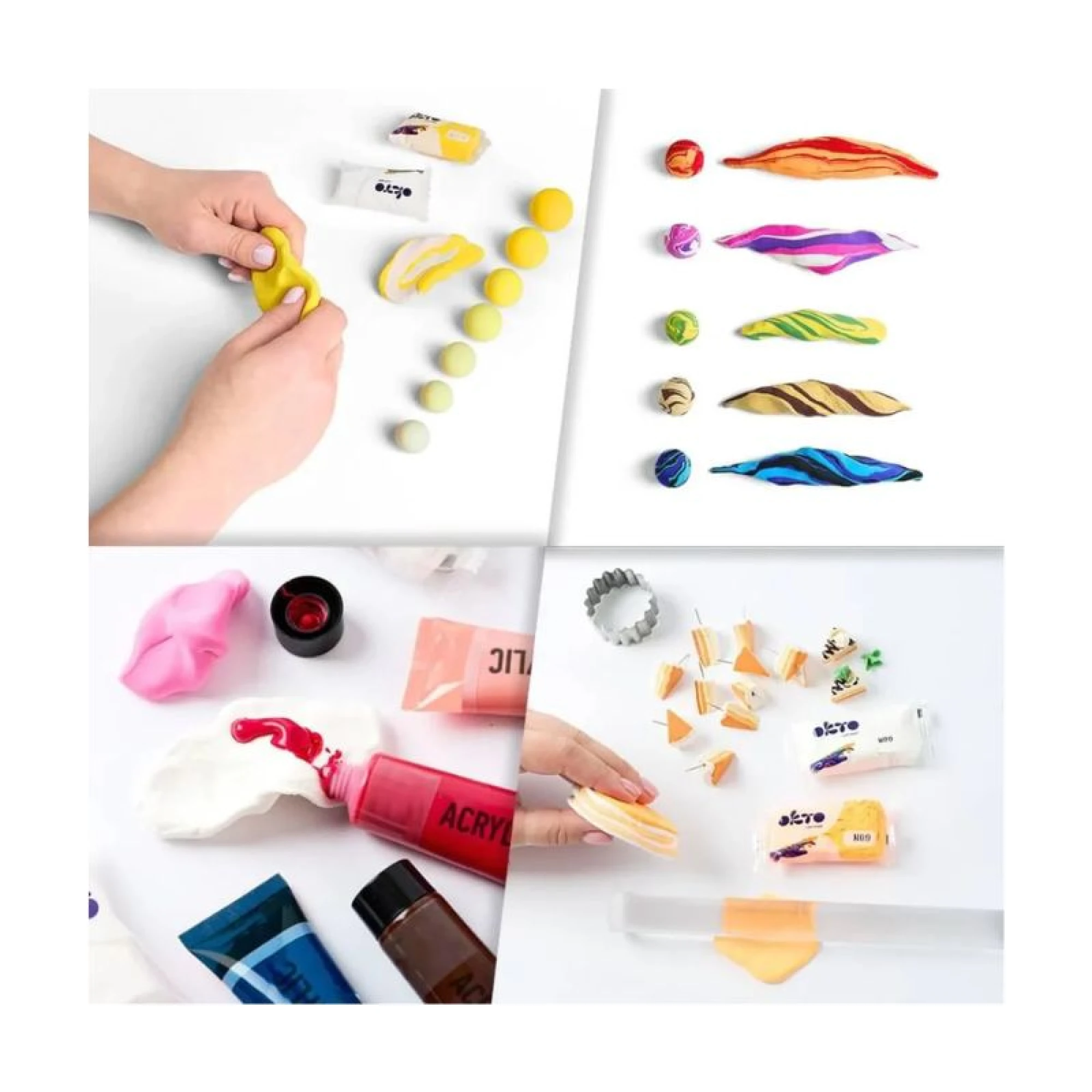 Okto 10pcs Sensory Art Air Clay Colours S - W14 Yellow