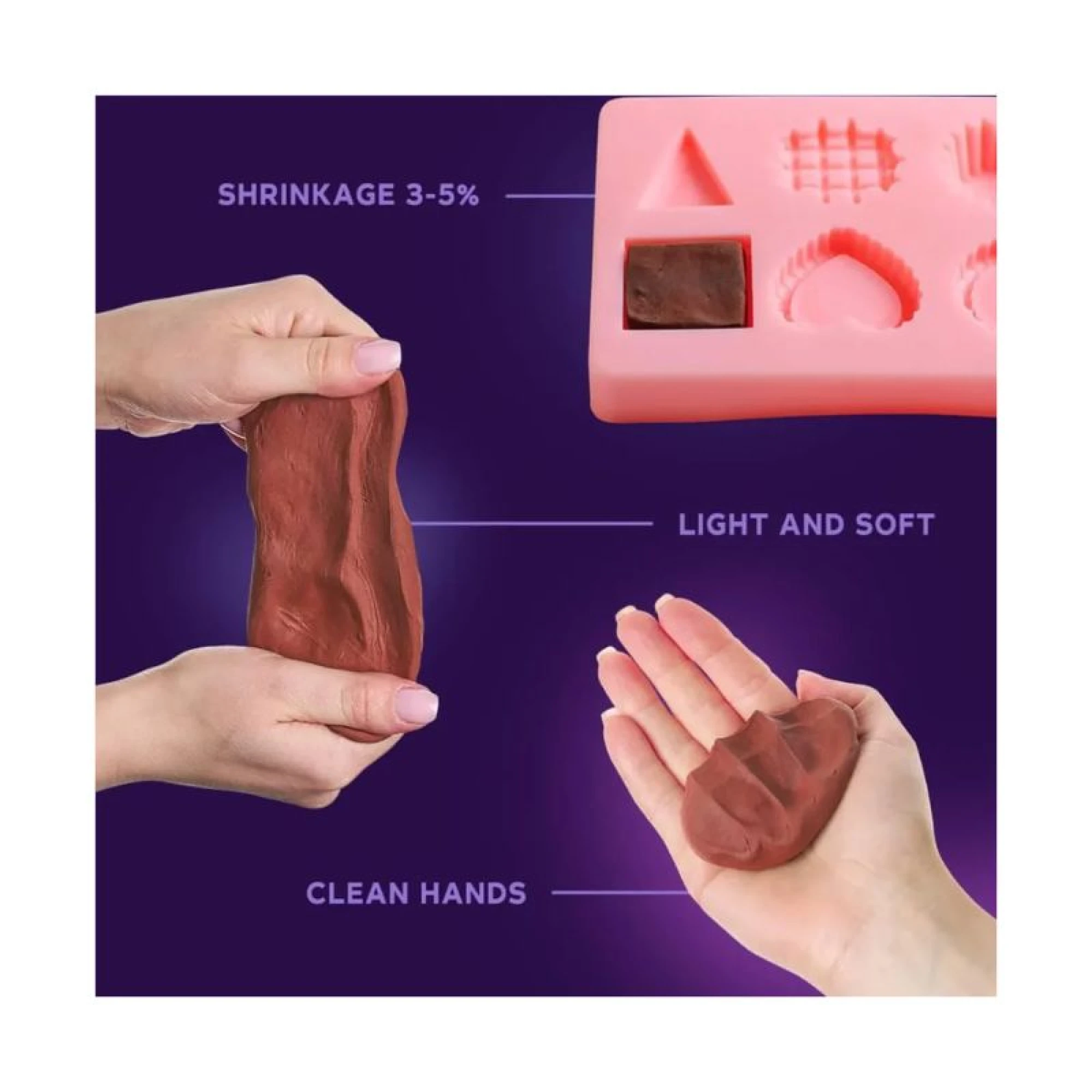 Okto 10pcs Sensory Art Air Clay Colours S - W06 Chocolate