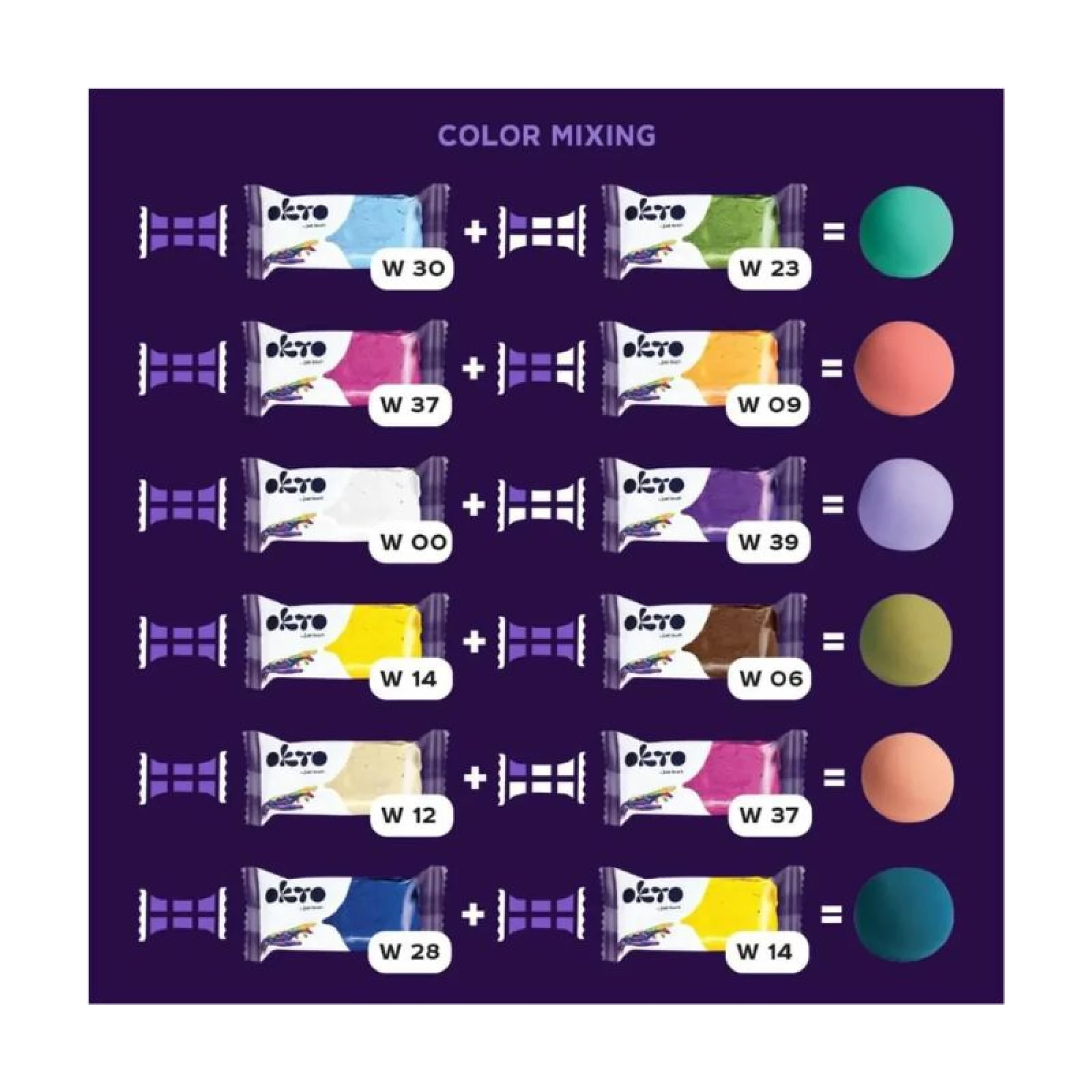 Okto 10pcs Sensory Art Air Clay Colours S - W06 Chocolate