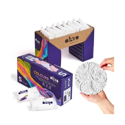 Okto 10pcs Sensory Art Air Clay Colours S - W00 White