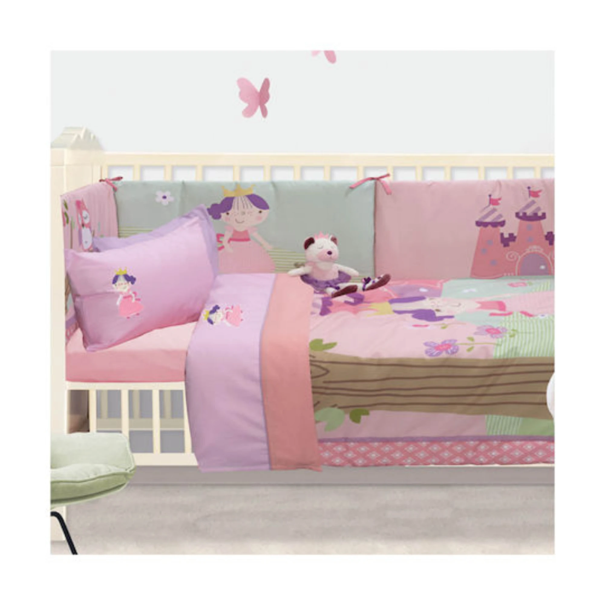 Das Home Baby Sheets Set Crib Cotton Pink 120x160cm 3pcs