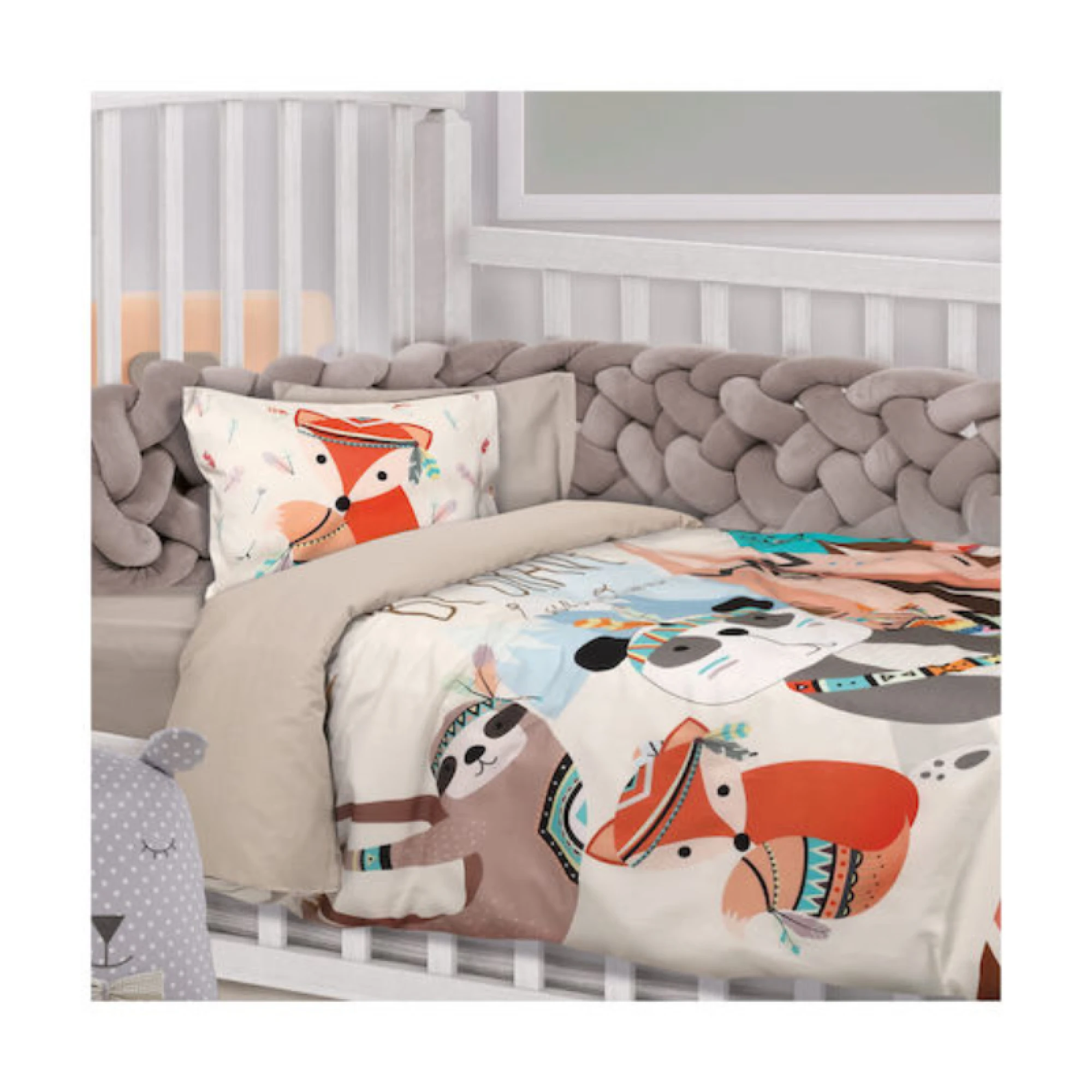 Das Home Baby Sheets Set Crib Cotton Ecru 125x170cm 3pcs