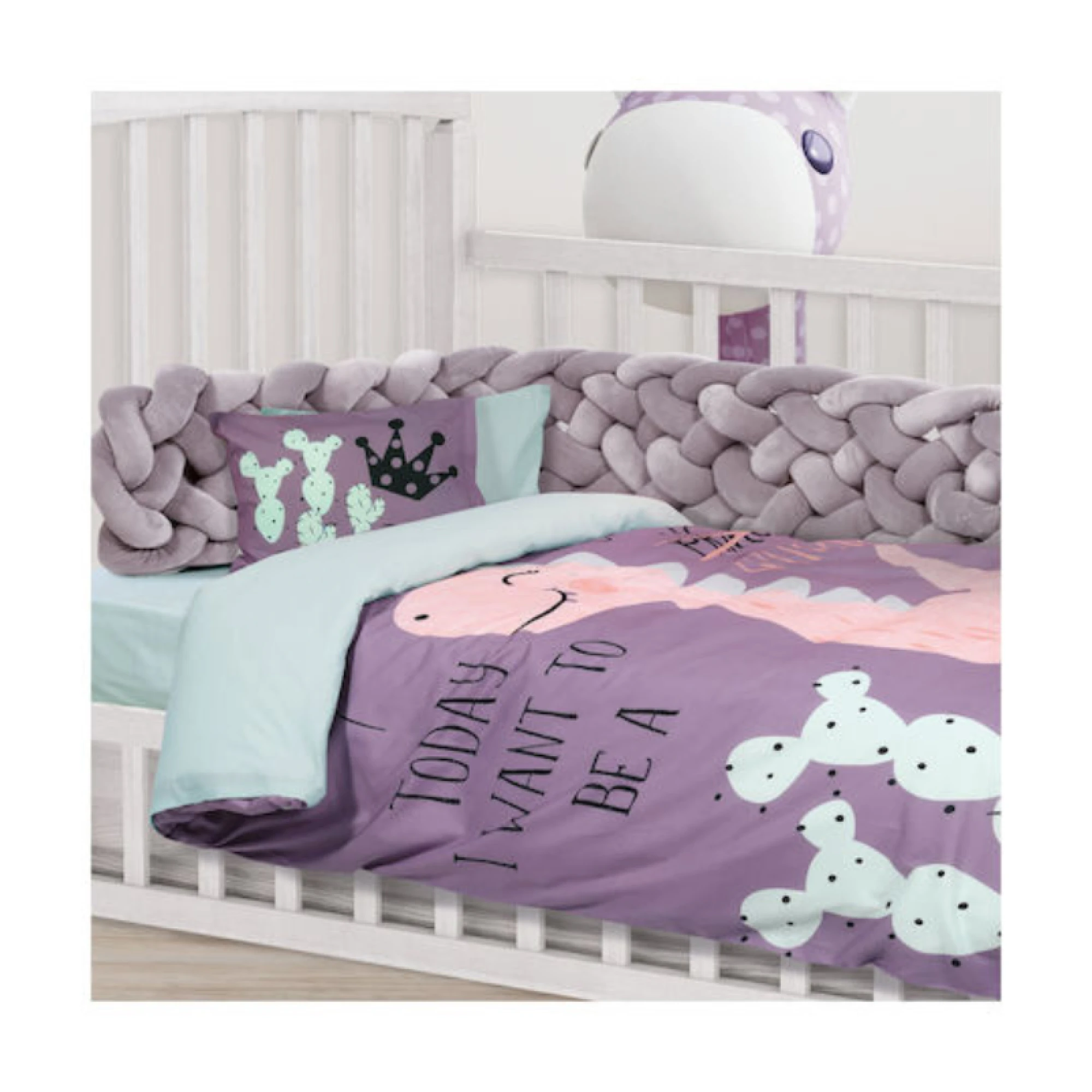 Das Home Baby Sheets Set Crib Cotton Purple 125x170cm