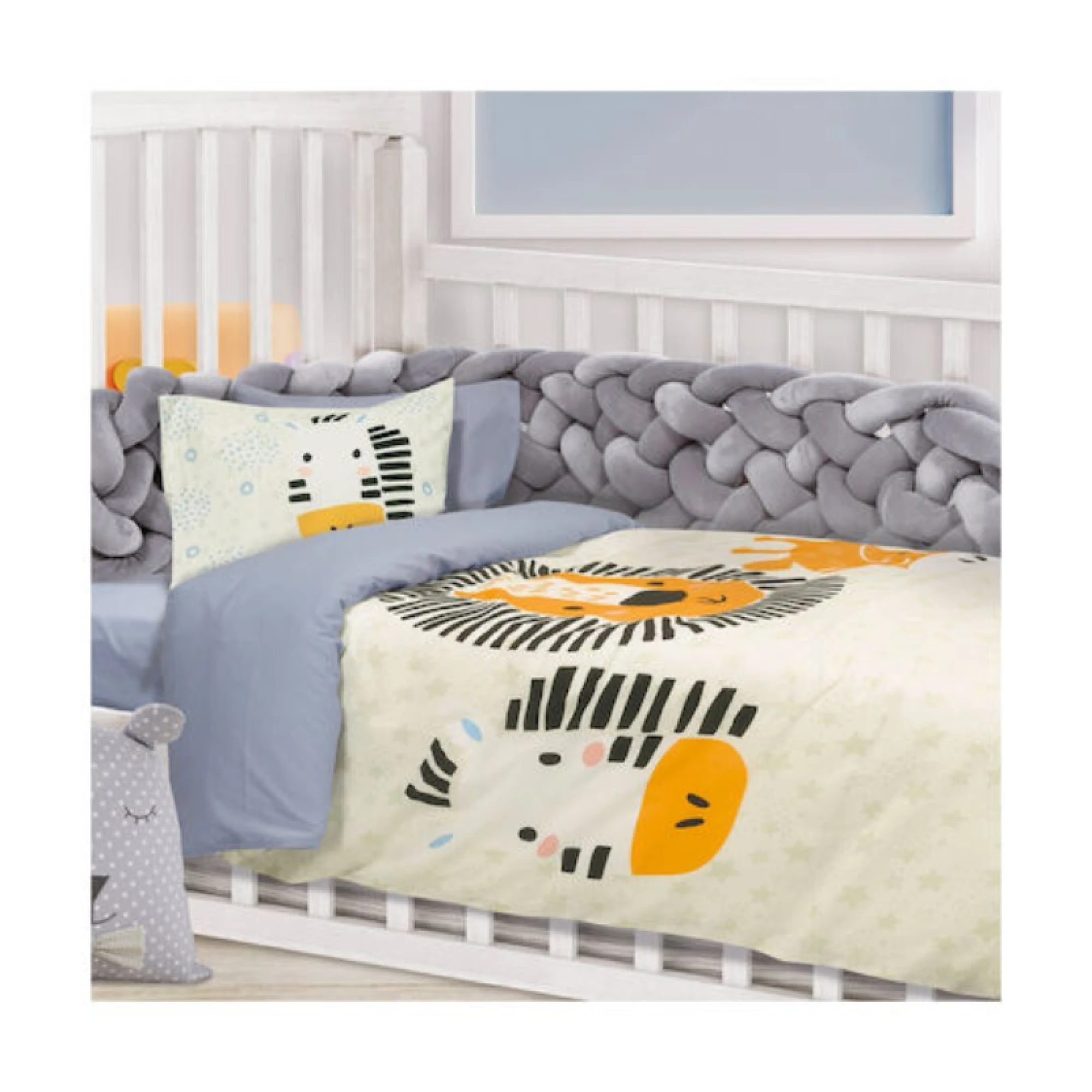 Das Home Baby Sheets Set Crib Cotton Gray 125x170cm 3pcs