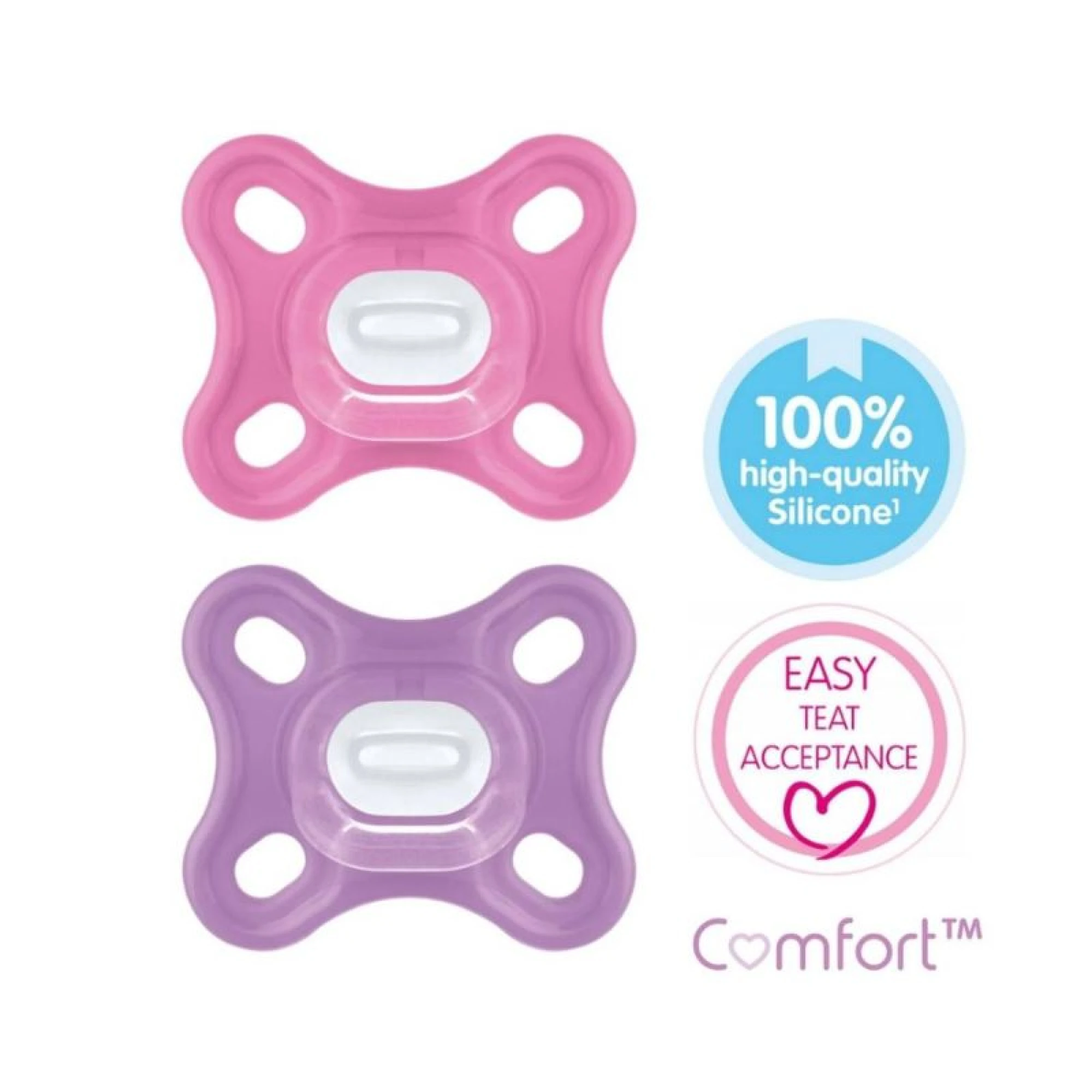 MAM Soother Comfort 0+ Double Pack Girl