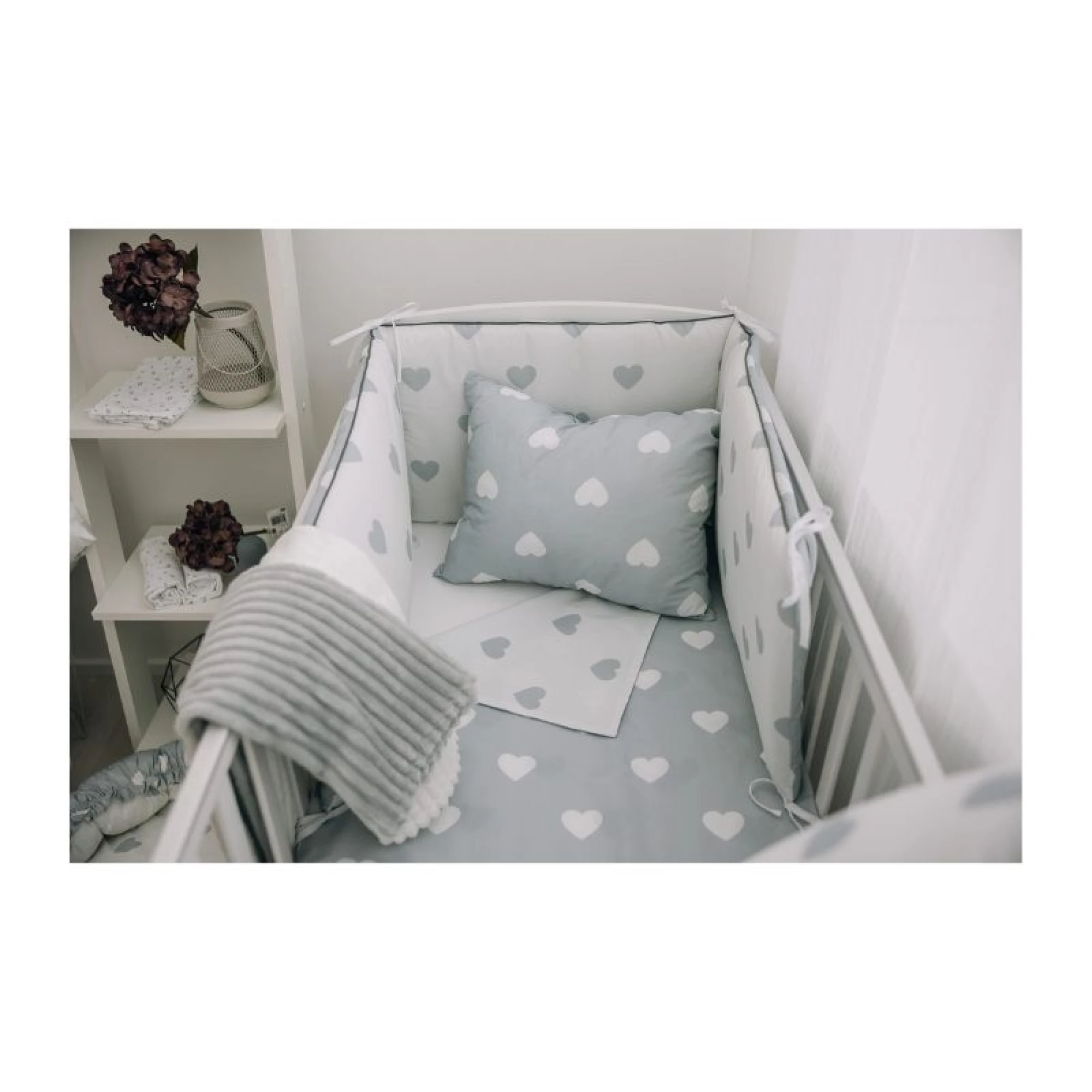 FreeOn Bedding 6 pcs Grey Hearts