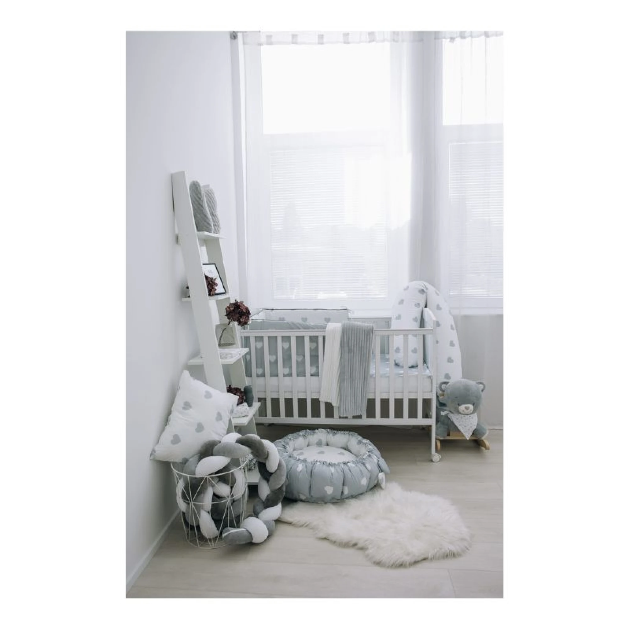 FreeOn Bedding 6 pcs Grey Hearts