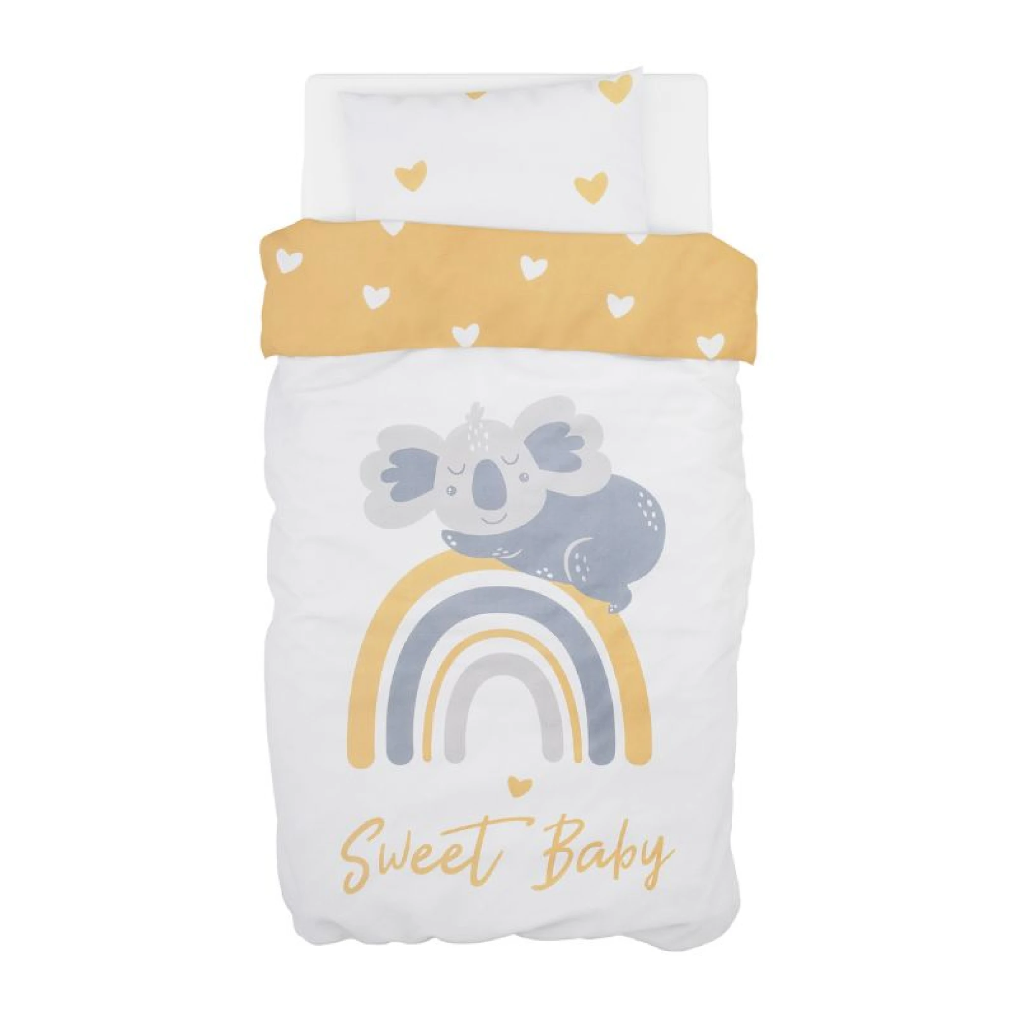 FreeOn Bedding Set 6 Pcs set Yellow Hearts
