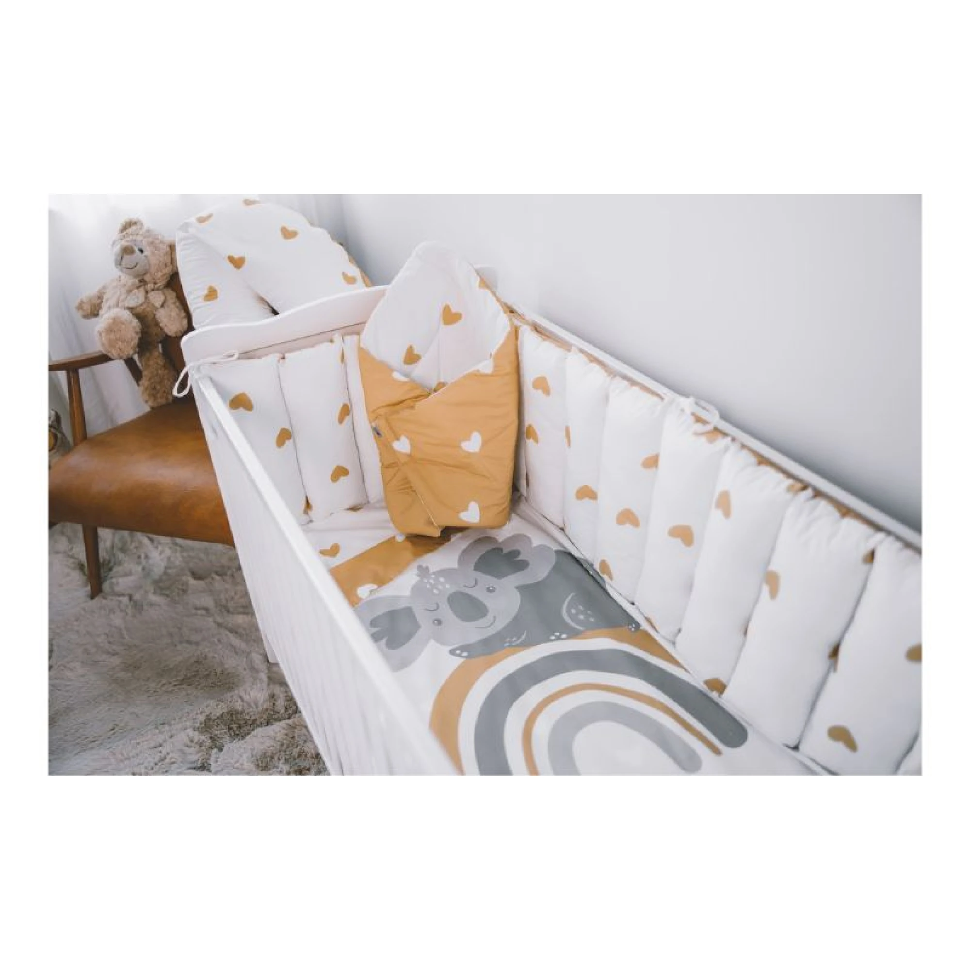 FreeOn Bedding Set 6 Pcs set Yellow Hearts