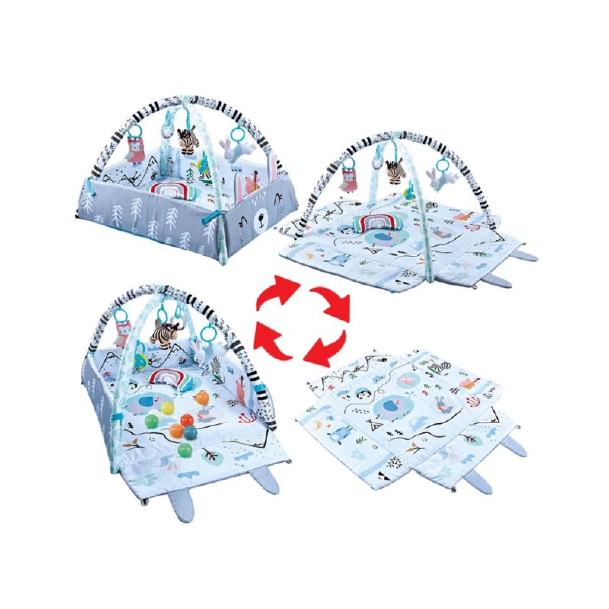 Lazarid Educational gym mat with 4-sided fence