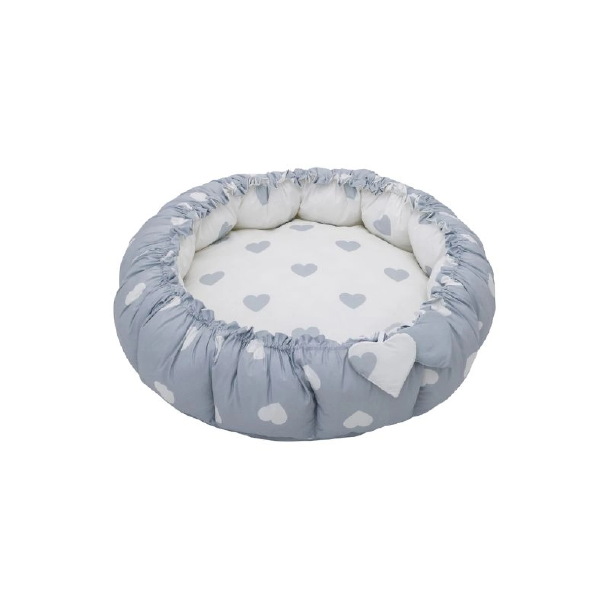 FreeOn Baby Nest Grey Hearts, Round