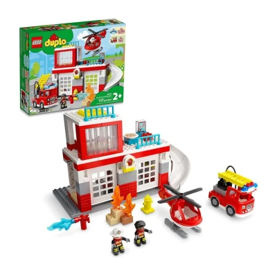 Lego Duplo Fire Station &amp; Helicopter