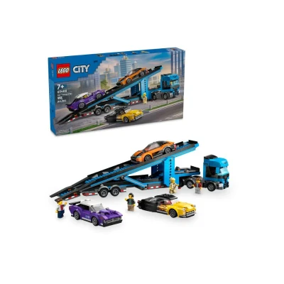 Lego City Car Transporter Truck with Sports Cars