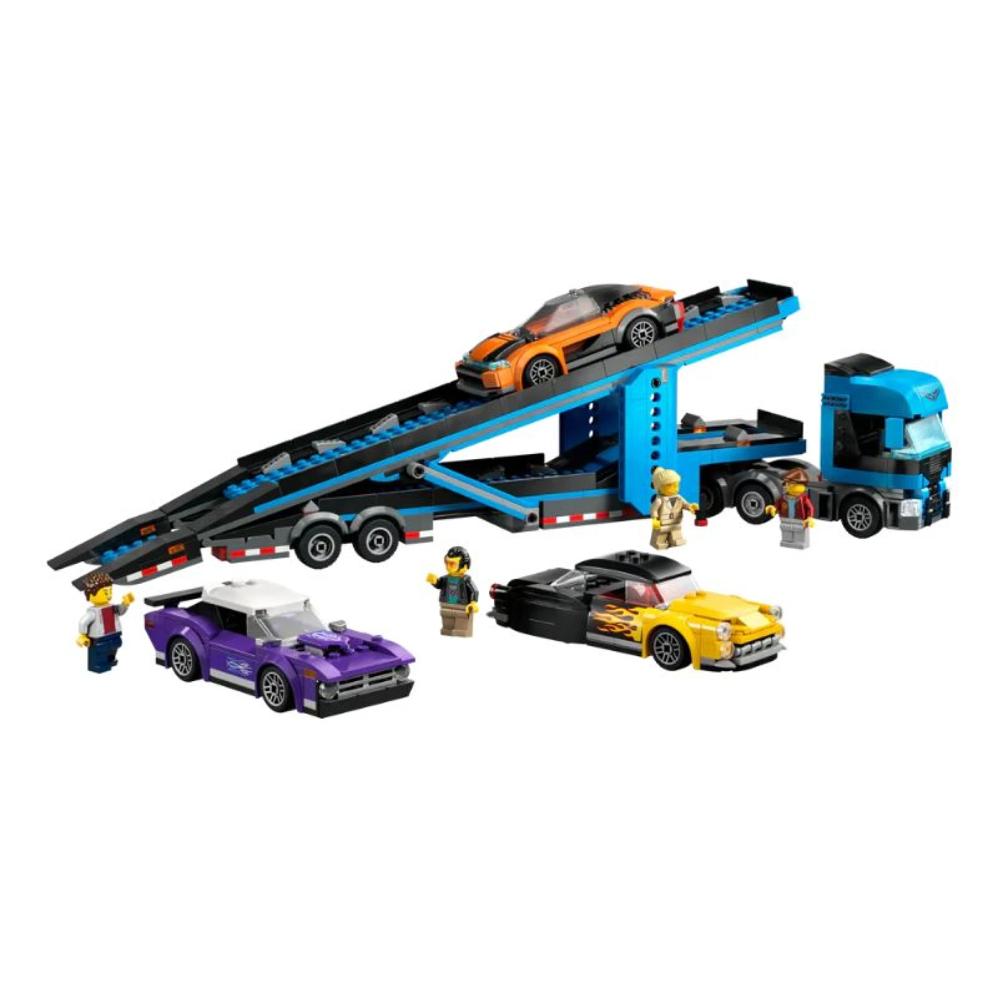 Lego City Car Transporter Truck with Sports Cars