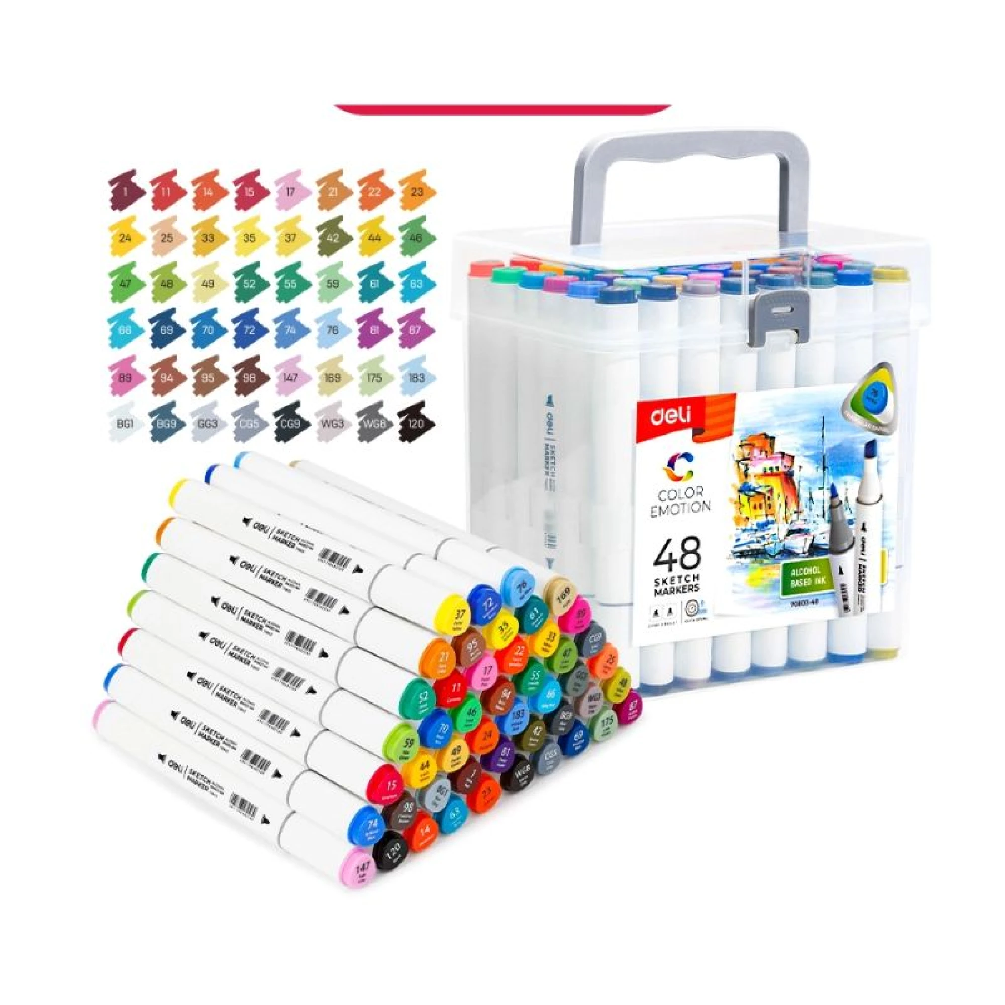 Deli Dual-Tip 48 Sketch Markers