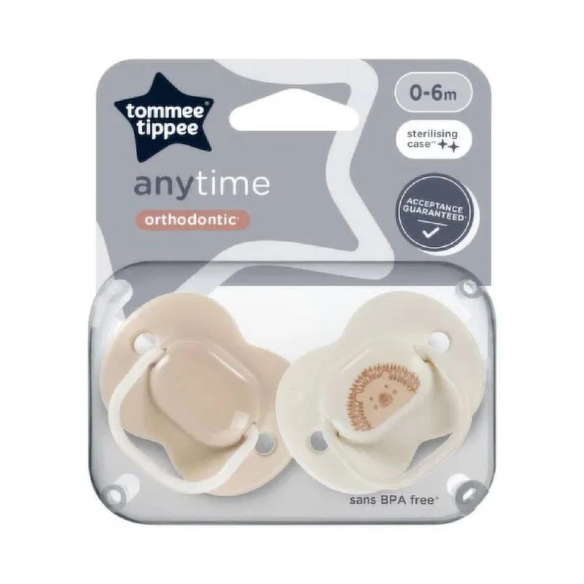 Tommee Tippee 2x Anytime Soother, 0-6 months, Symmetrical
