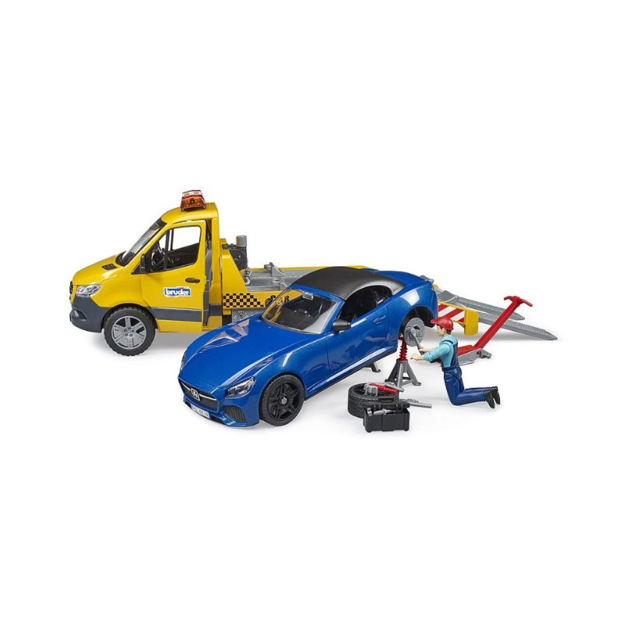 Bruder MB Sprinter Tow Truck w/ Roaster, Light &amp; Sound Module