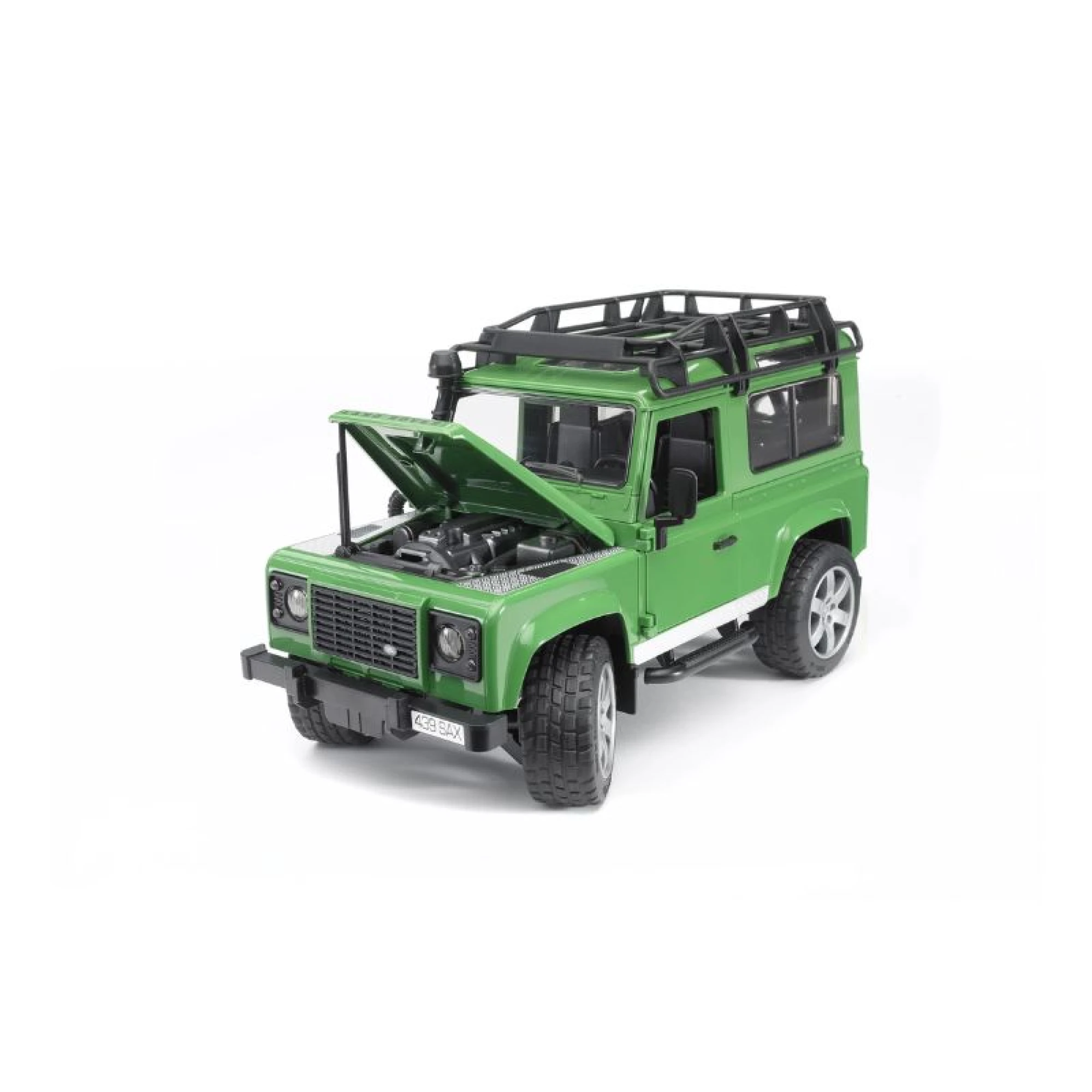 Bruder Land Rover w/ Trailer, Worker and JCB Excavator