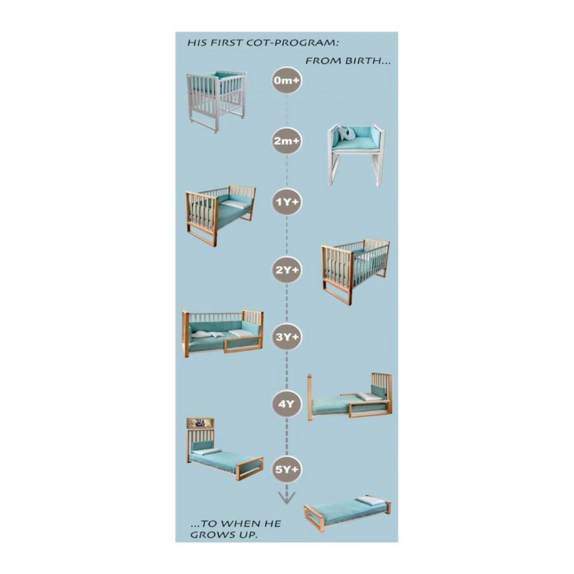 Italbaby Evolutionary Baby Cot Set Natural