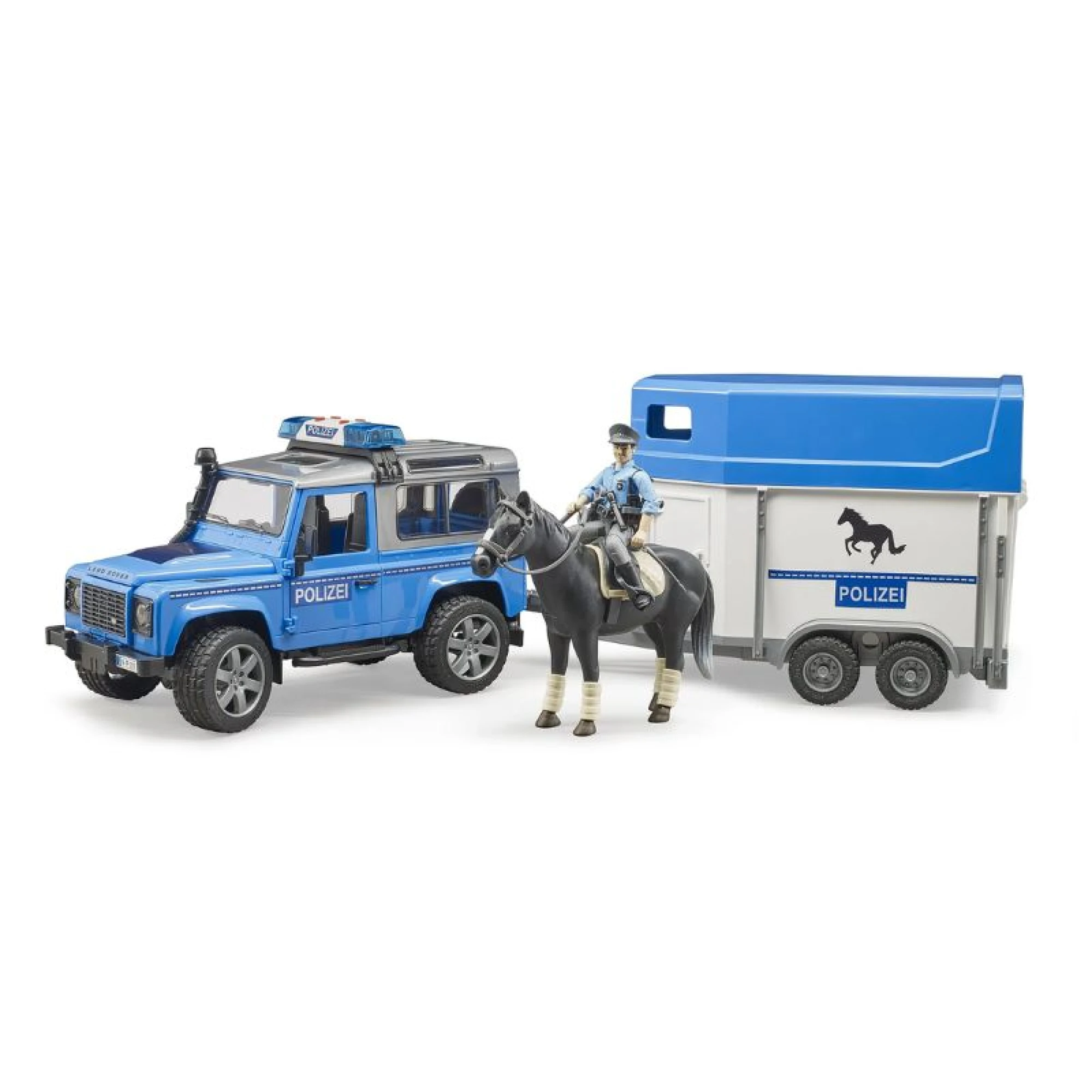 Bruder Land Rover Police with Horse Trailer