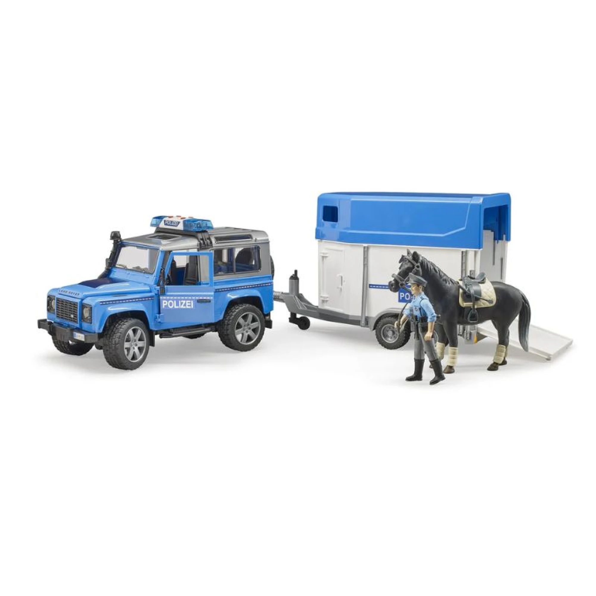 Bruder Land Rover Police with Horse Trailer