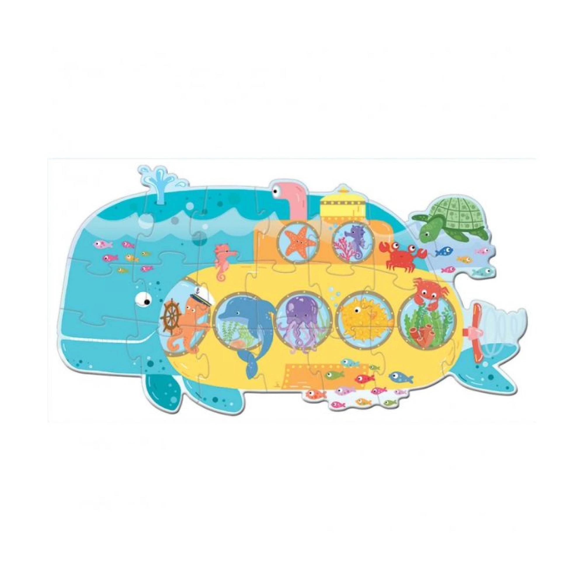 Travel Puzzle. Animals on a Submarine