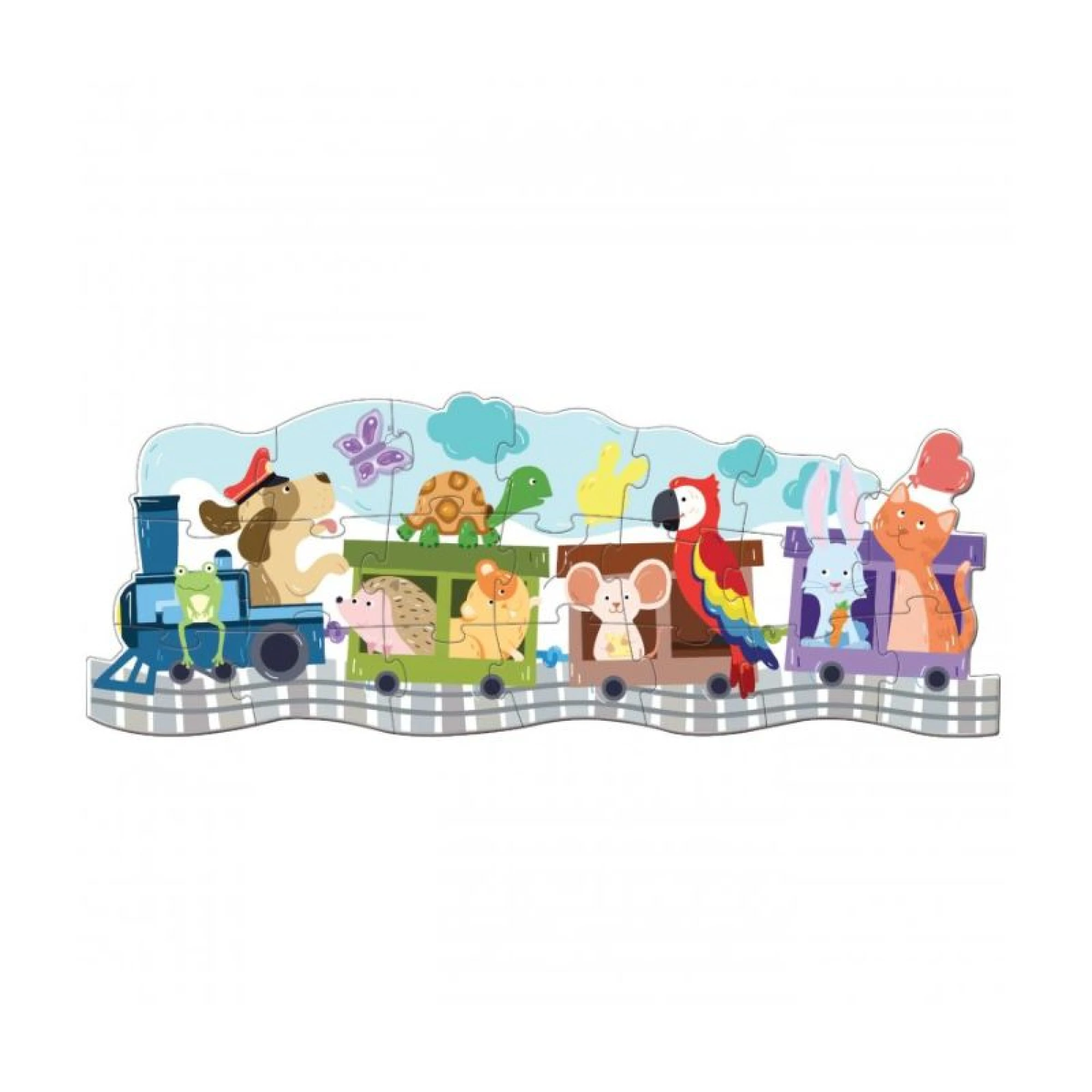 Travel Puzzle. Animals on a Train