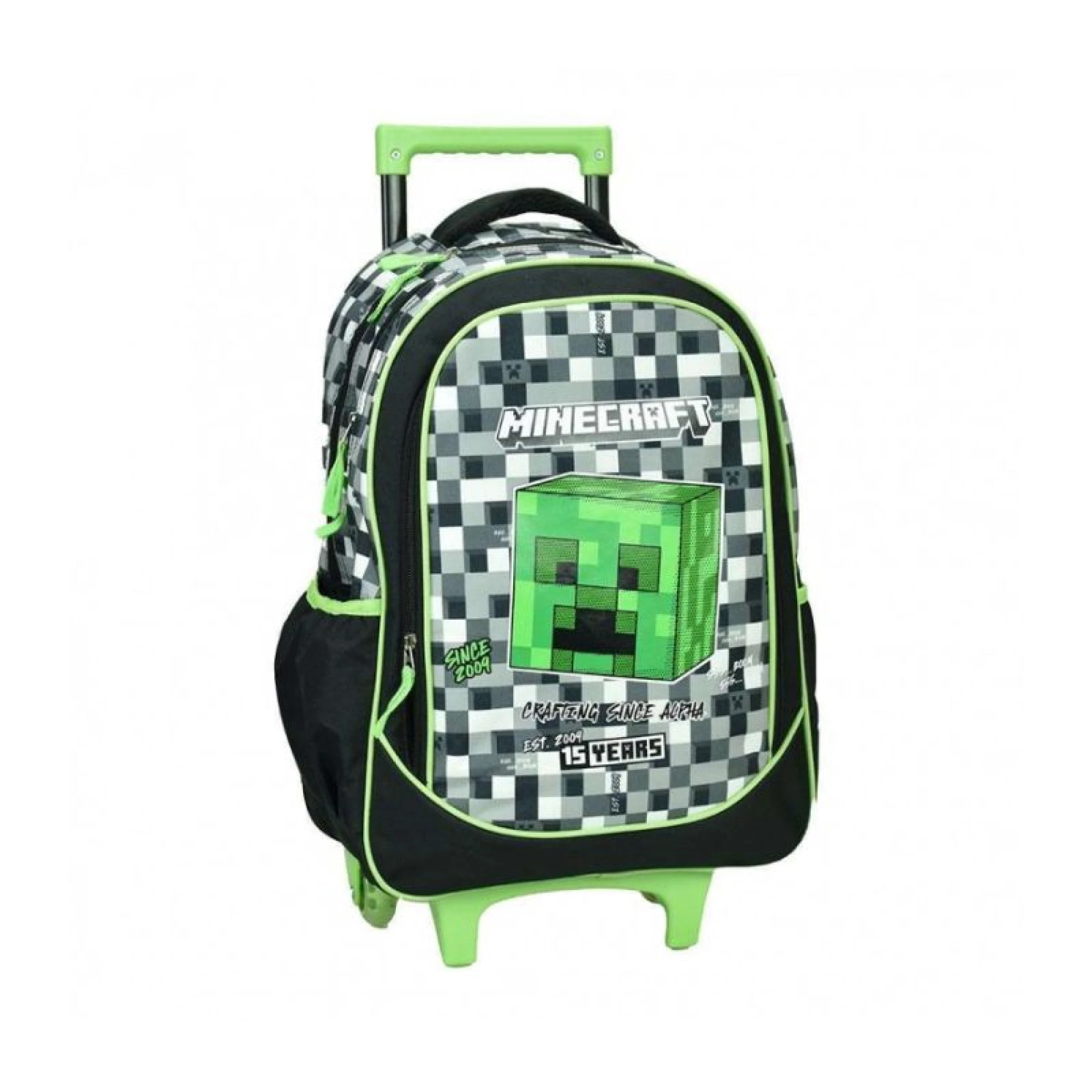 Gim Trolley Backpack Minecraft Grey Stone