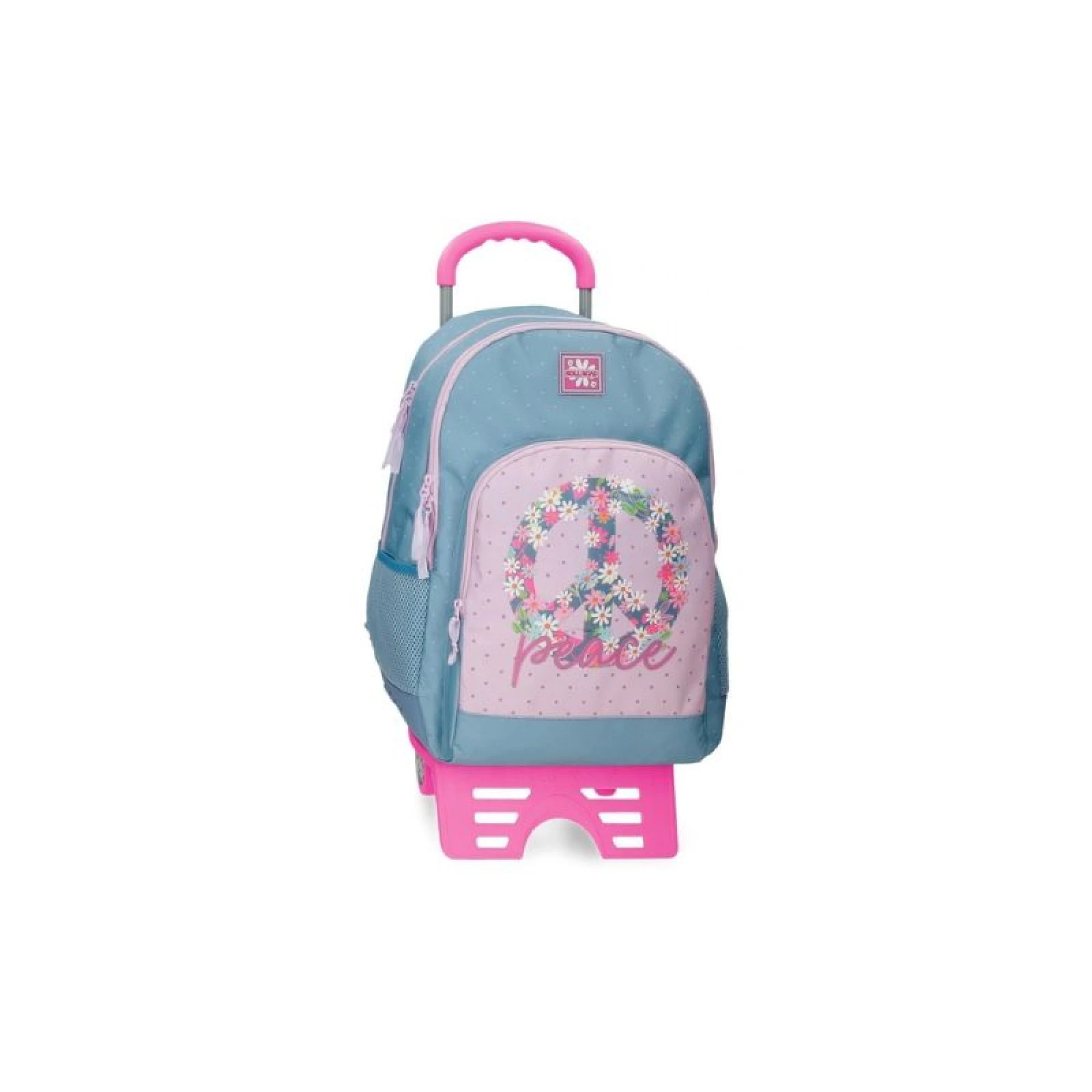 School Backpack Roll Road Peace Two Compartments with trolley