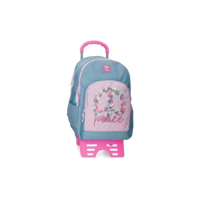 School Backpack Roll Road Peace Two Compartments with trolley