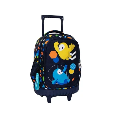 Fall Guys Blue and Yellow Must (34x20x44cm) 3 Compartment Elementary Trolley School Bag